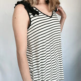 Flirty Striped Ruffle Tank Top - Raising Brave