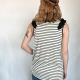 Flirty Striped Ruffle Tank Top - Raising Brave