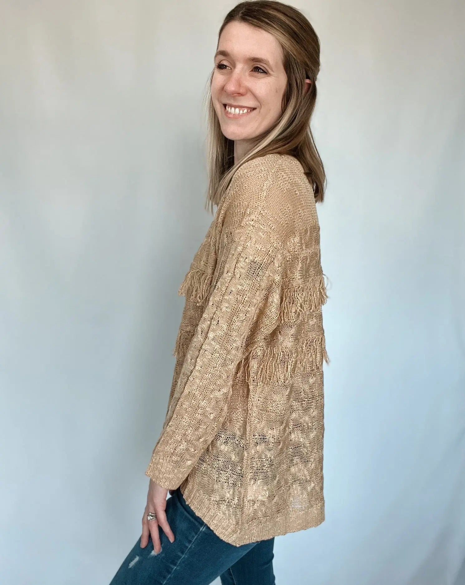 Get Your Fringe On Gold Sweater - Raising Brave