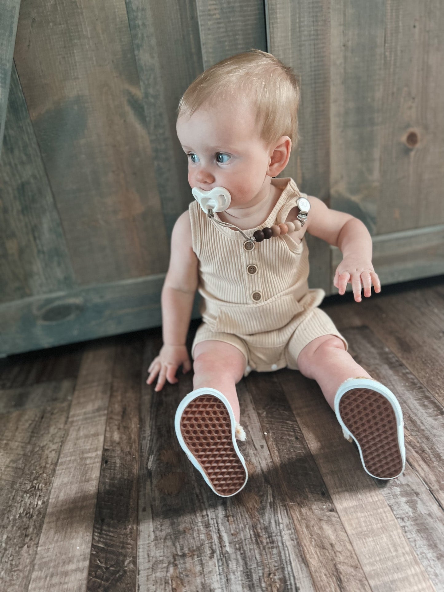 Miles Tank Romper- Cream - Raising Brave