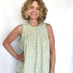 Paisley Floral Lace Green Tank Top - Raising Brave