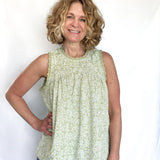 Paisley Floral Lace Green Tank Top - Raising Brave