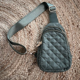 Penelope Puffer Sling Bag - Olive - Raising Brave