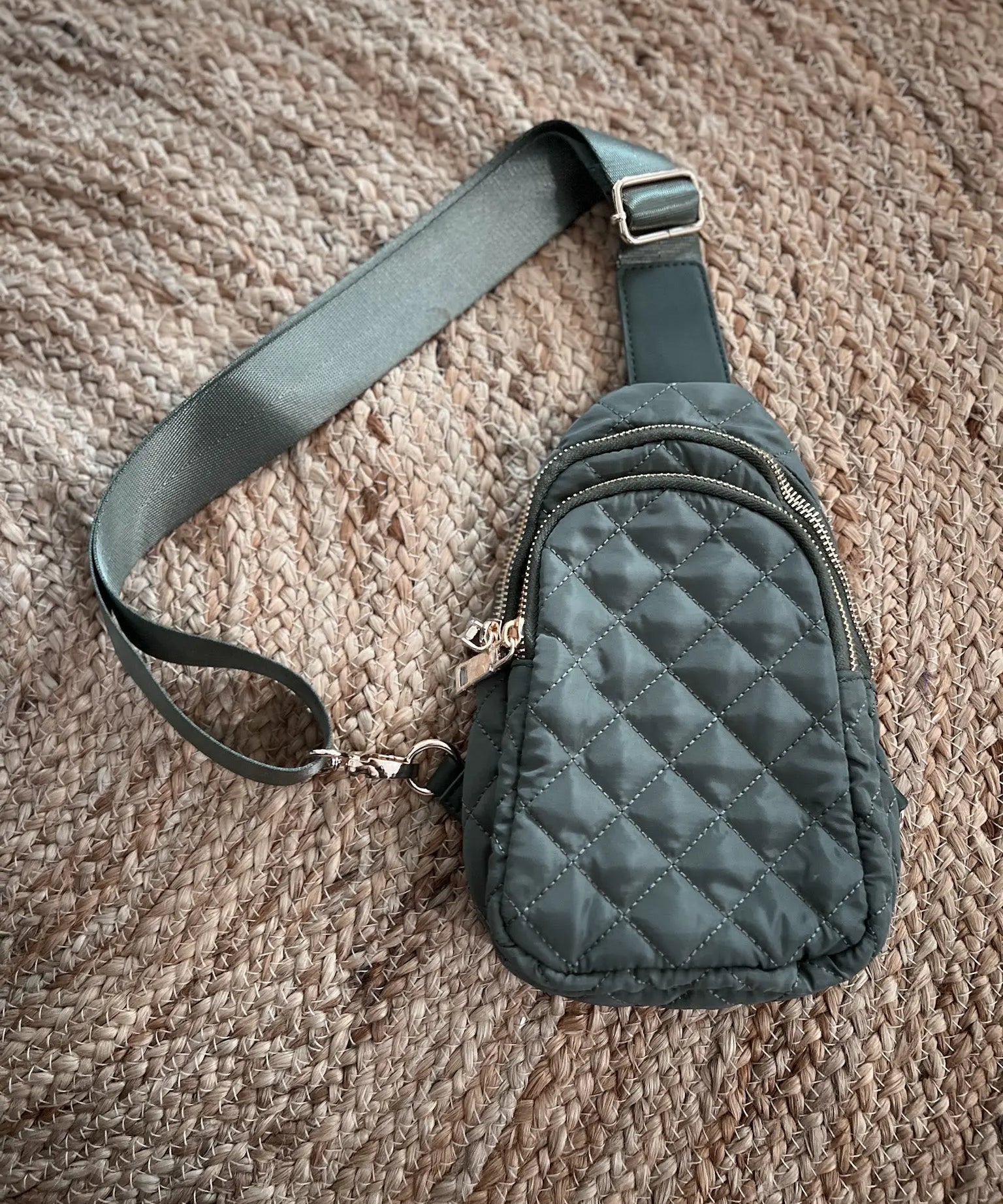 Penelope Puffer Sling Bag - Olive - Raising Brave