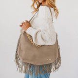 Purses Loretta Suede Fringe Slouchy Bag Raising Brave Boutique