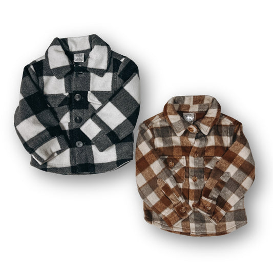 Neutral Plaid Baby Jacket