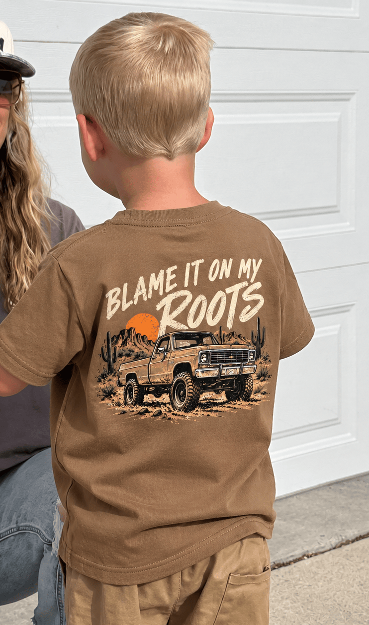 baby tees Blame it on My Roots Tee Raising Brave Boutique