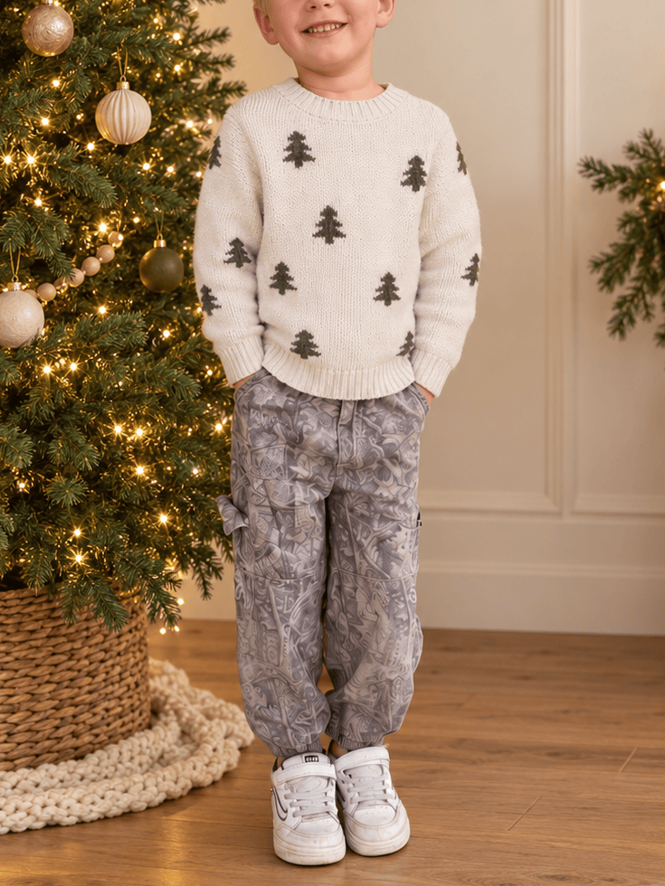 Sweaters Pine Tree Knit Sweater Raising Brave Boutique