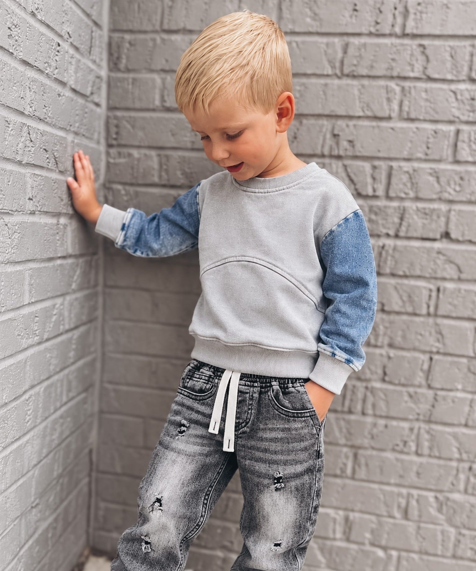 Baby Bottoms Beau Distressed Black Denim Raising Brave Boutique
