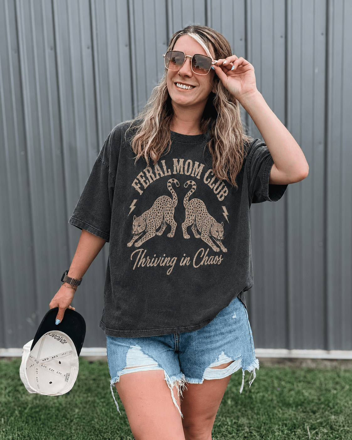 Women's Tees Feral Mom Club Leopard Tee Raising Brave Boutique
