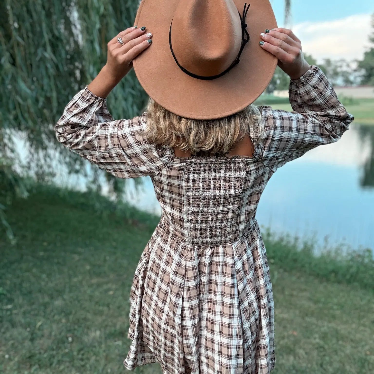 Fall Tartan Mini Dress In Loom