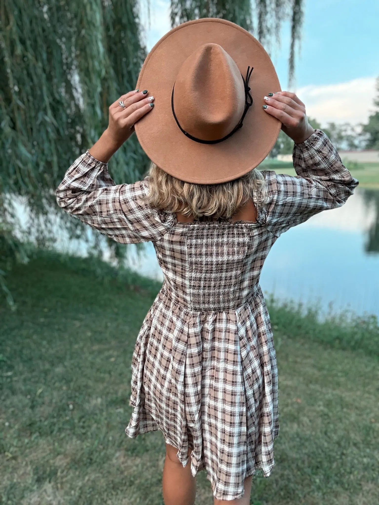 Fall Tartan Mini Dress In Loom