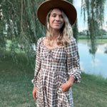 Fall Tartan Mini Dress In Loom