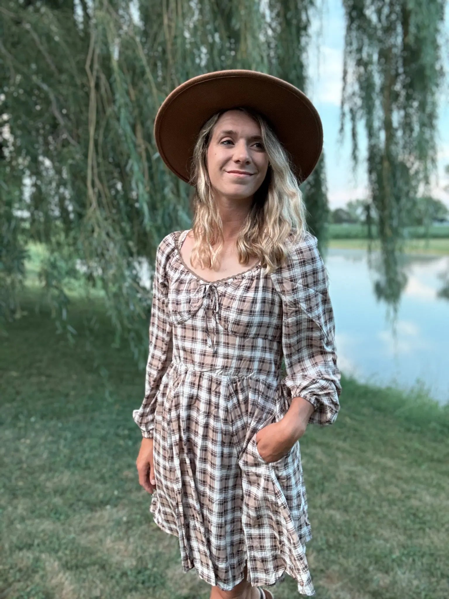 Fall Tartan Mini Dress In Loom