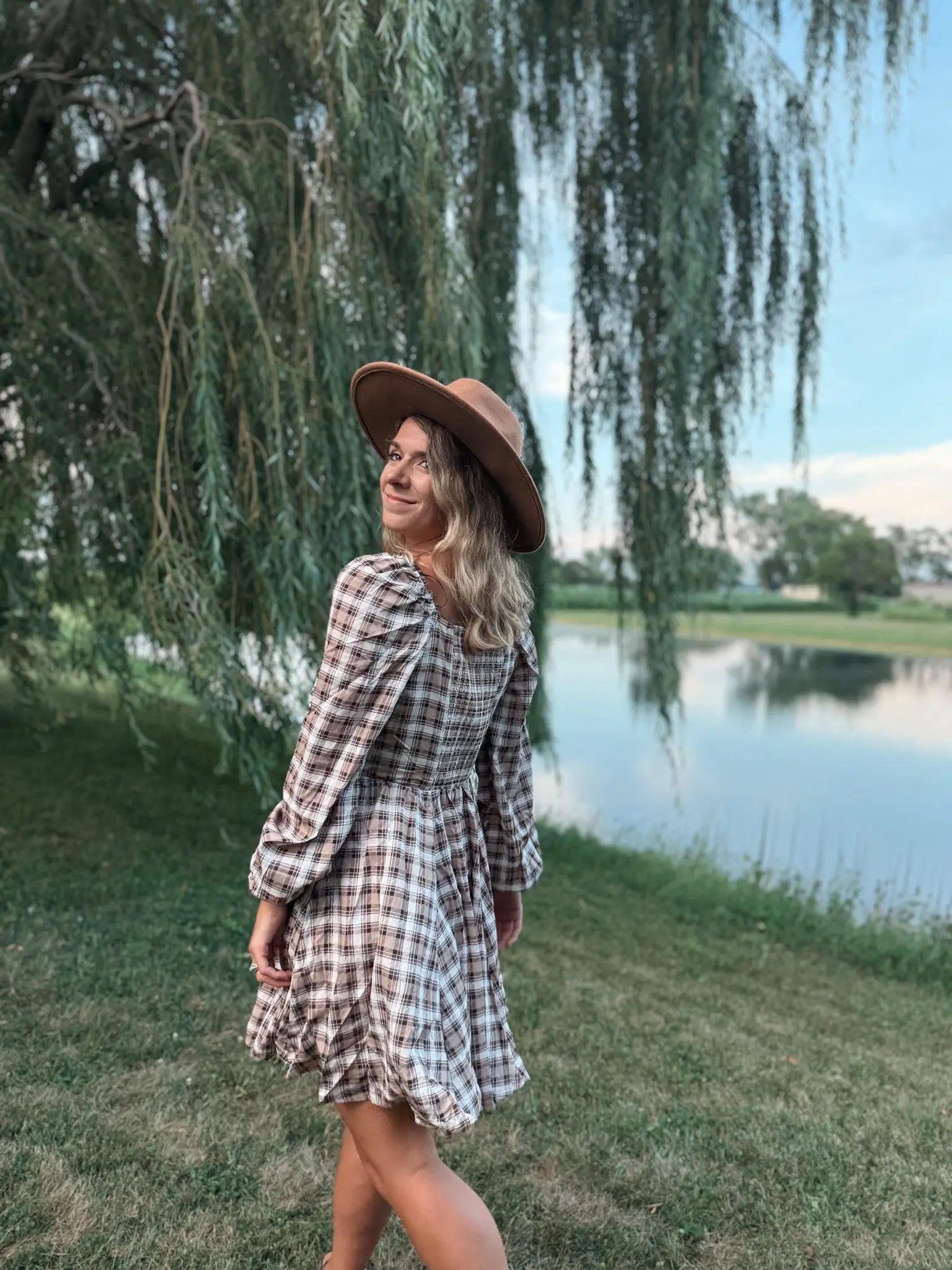 Fall Tartan Mini Dress In Loom