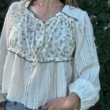 Flora Romantic Lace Balloon Sleeve Top