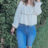 Flora Romantic Lace Balloon Sleeve Top