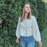 Flora Romantic Lace Balloon Sleeve Top