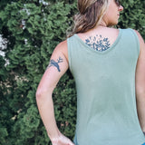 Olive Studded V-Neck Tank