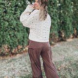 Tiered Wide Leg Espresso Pants