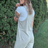 Cream Mineral Wash Harem Jumpsuit