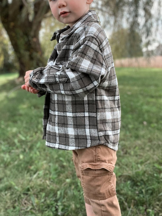 Charcoal Plaid Baby Jacket