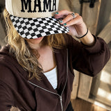 Checkered Mama Trucker Hat