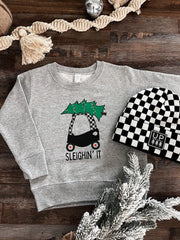 Baby Crewneck Sleighin' It Crewneck Raising Brave Boutique