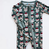 Festive Bears Green Bamboo