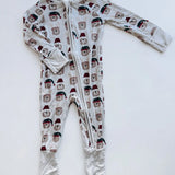 Festive Bears White Bamboo Romper