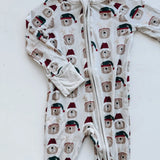 Festive Bears White Bamboo Romper