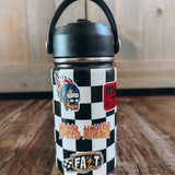 Rad Checkered Sticker Water Bottle