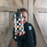 Rad Checkered Sticker Water Bottle