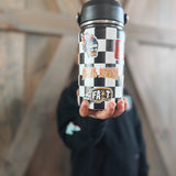 Rad Checkered Sticker Water Bottle