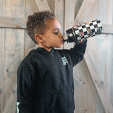 Rad Checkered Sticker Water Bottle