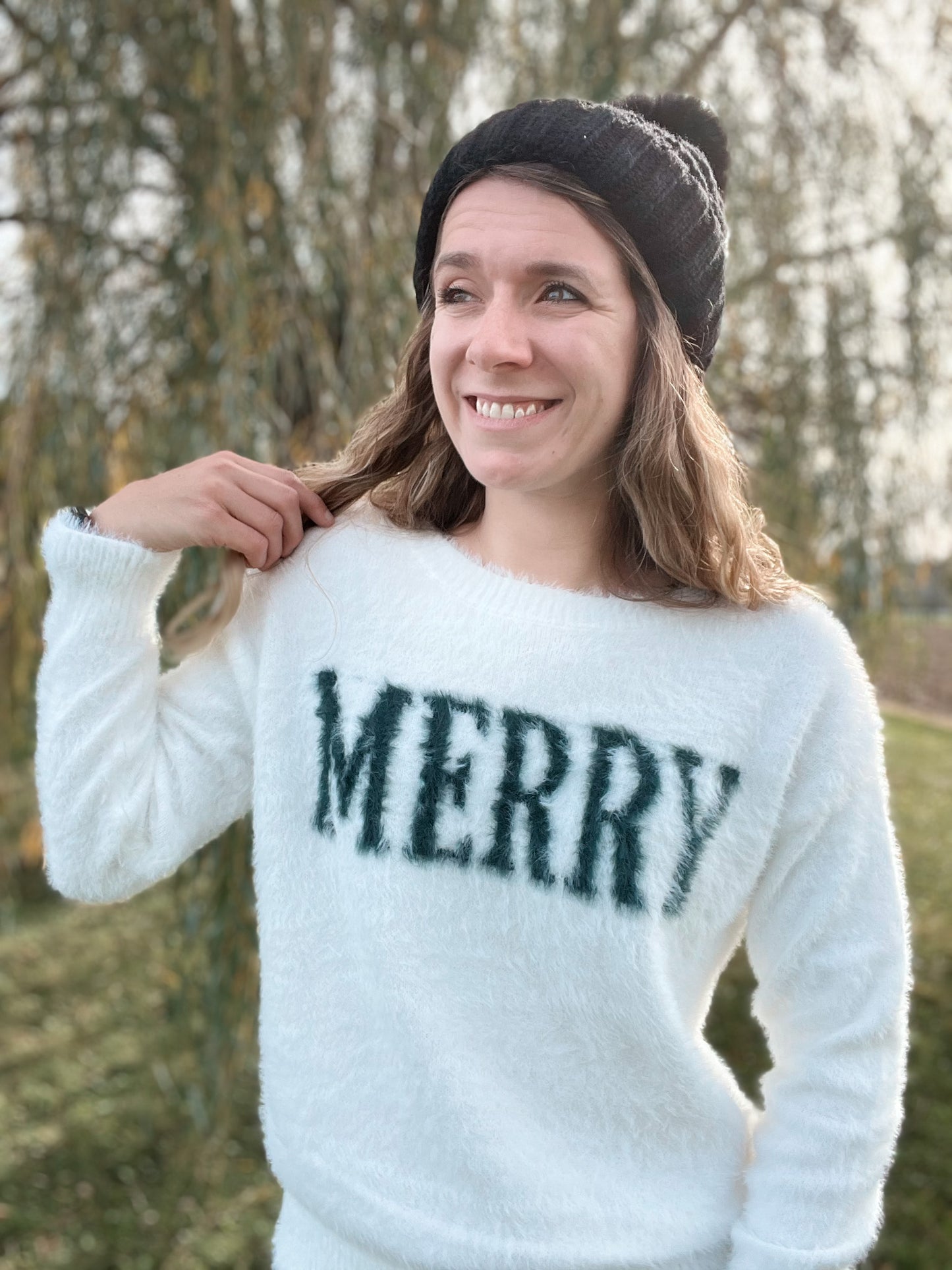 Merry Eyelash Sweater