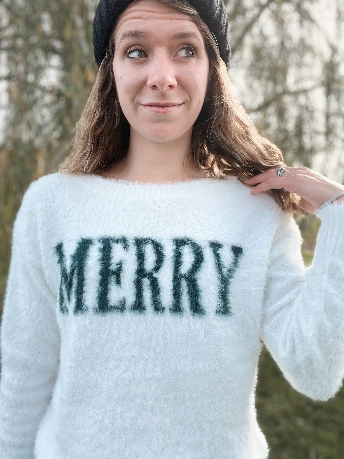 Merry Eyelash Sweater