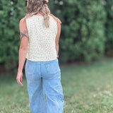 High Rise Barrel Embroidered Floral Jeans