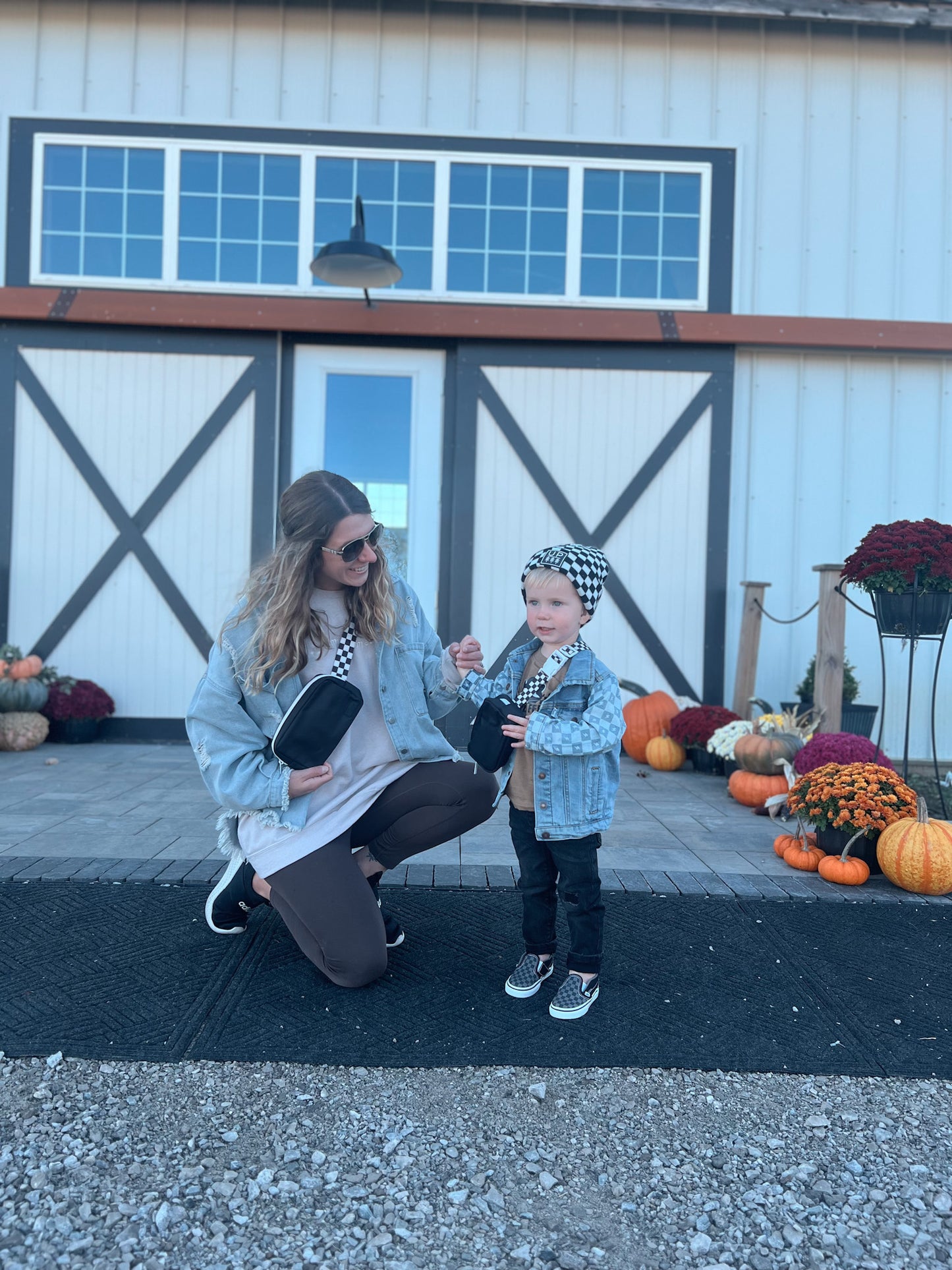 Mama Checkered Belt Bag