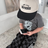 Black Checkered Flame Cargo Joggers