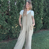 Olive Acid Washed Thermal Jumpsuit