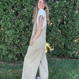 Olive Acid Washed Thermal Jumpsuit