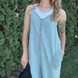 Blue Acid Washed Thermal Jumpsuit