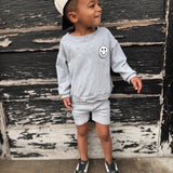 Gray Smiley Biker Set