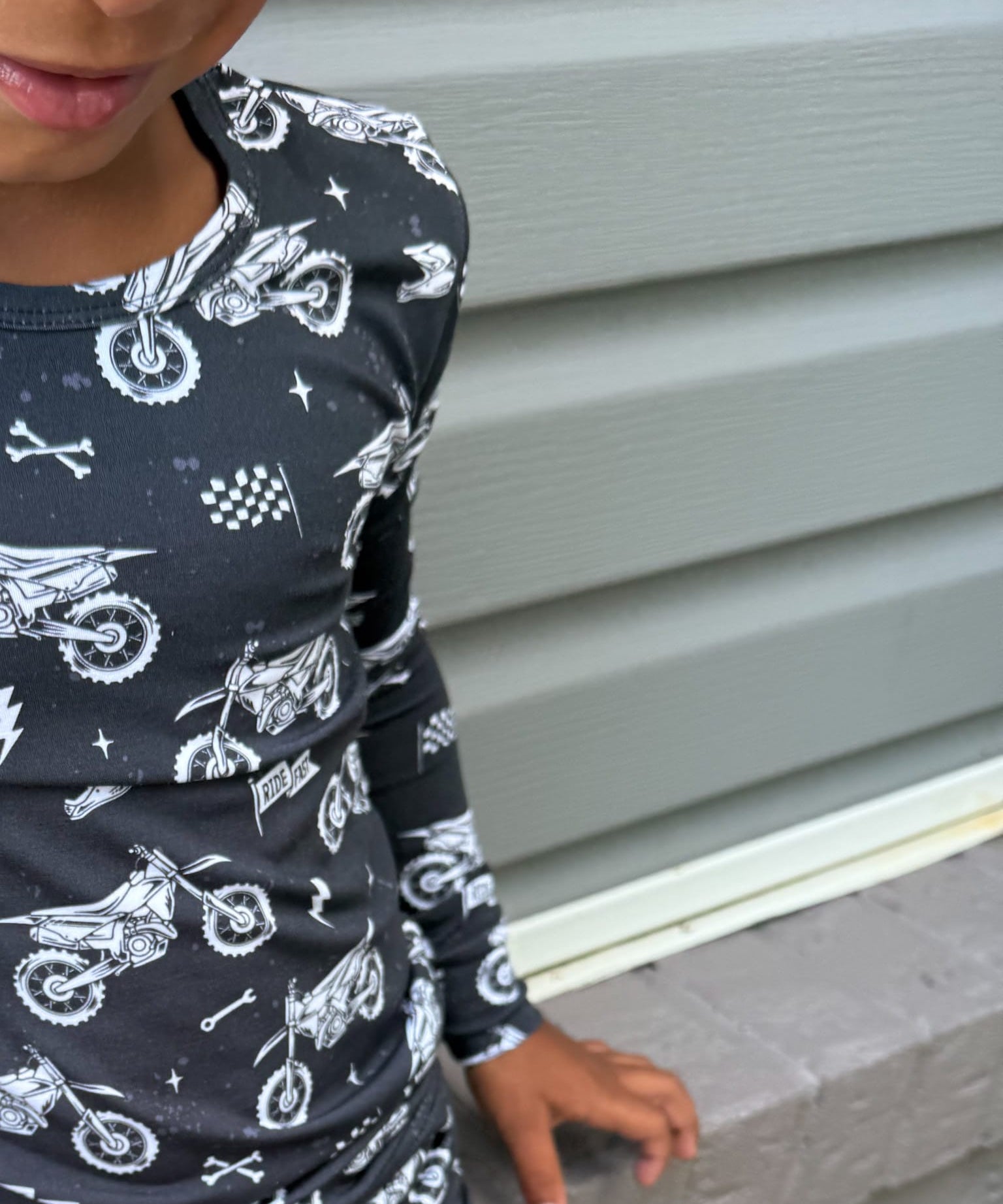 Bamboo Romper Dirt Bike Bamboo Set Raising Brave Boutique