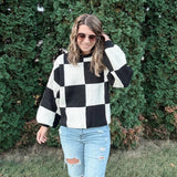 Trendy Checkered Sweater