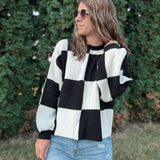 Trendy Checkered Sweater