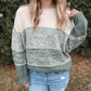 Green Striped Knit Sweater