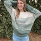 Green Striped Knit Sweater