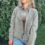 Jackets "Check You Out" Olive Twill Jacket Raising Brave Boutique